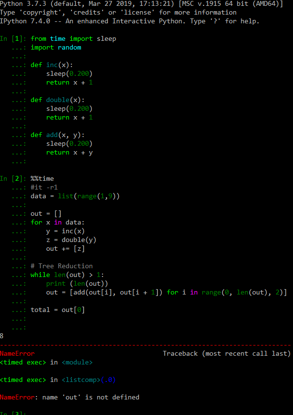 list comprehension with time magic does not work in ipython 7.4.0
