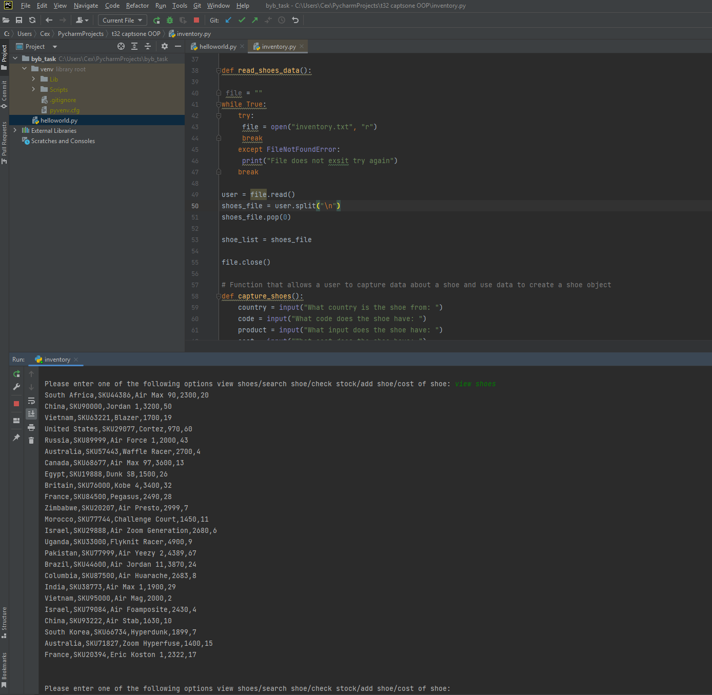 GitHub - Warrenmurdocklazar/Shoe-Warehouse: Bespoke project where I was ...