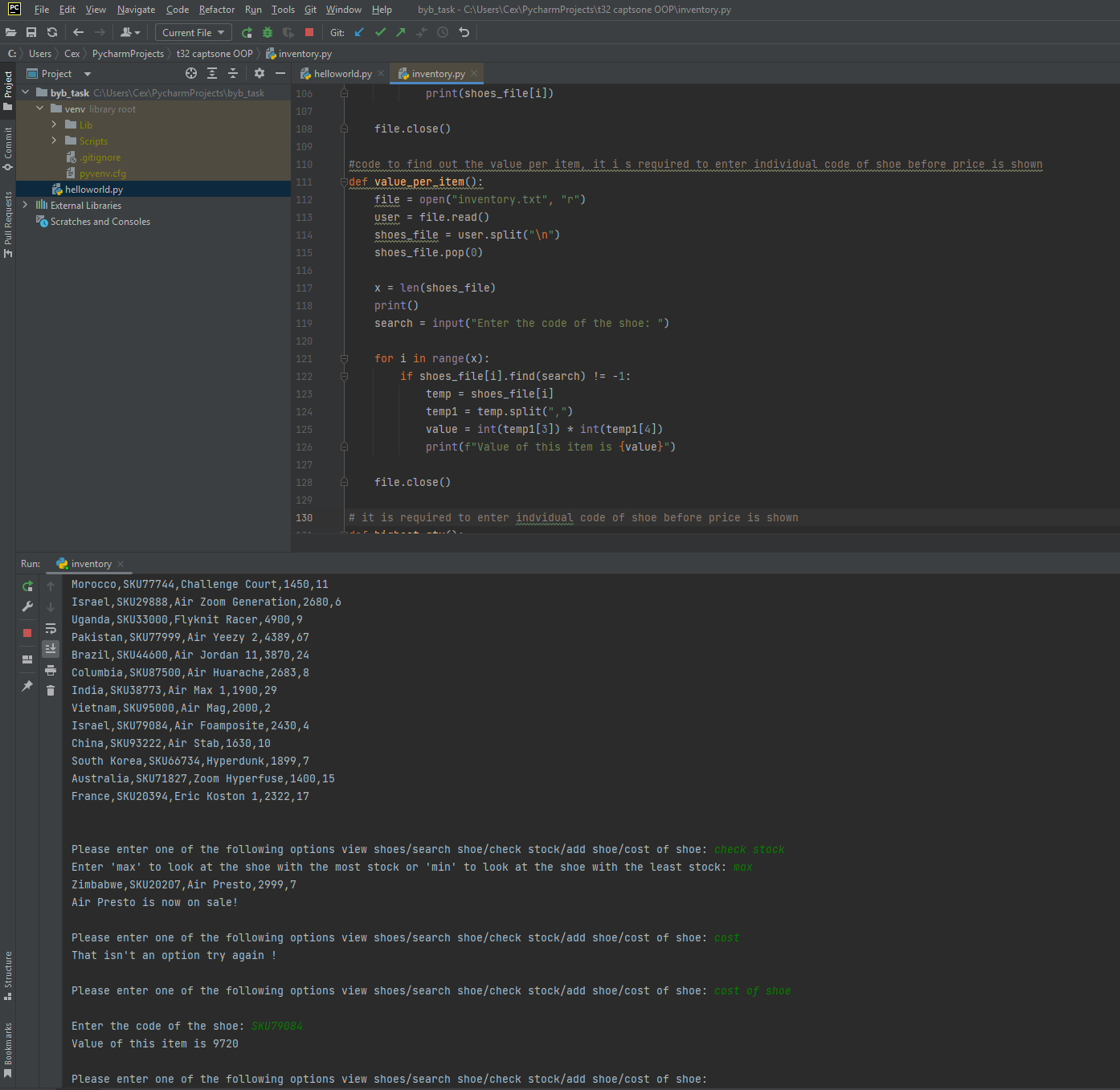 GitHub - Warrenmurdocklazar/Shoe-Warehouse: Bespoke project where I was ...
