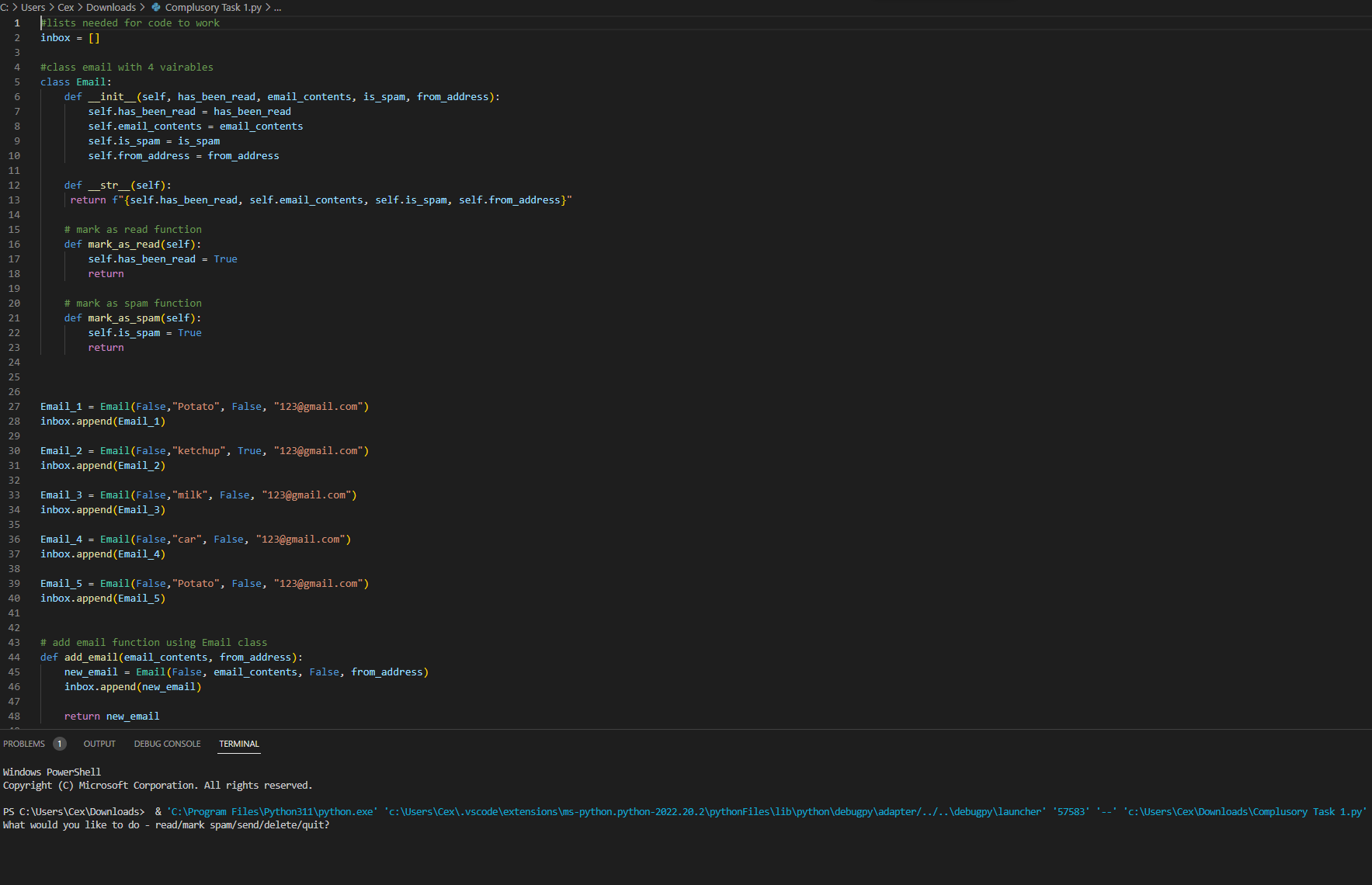 GitHub - Warrenmurdocklazar/Email-simulation: This program was created ...