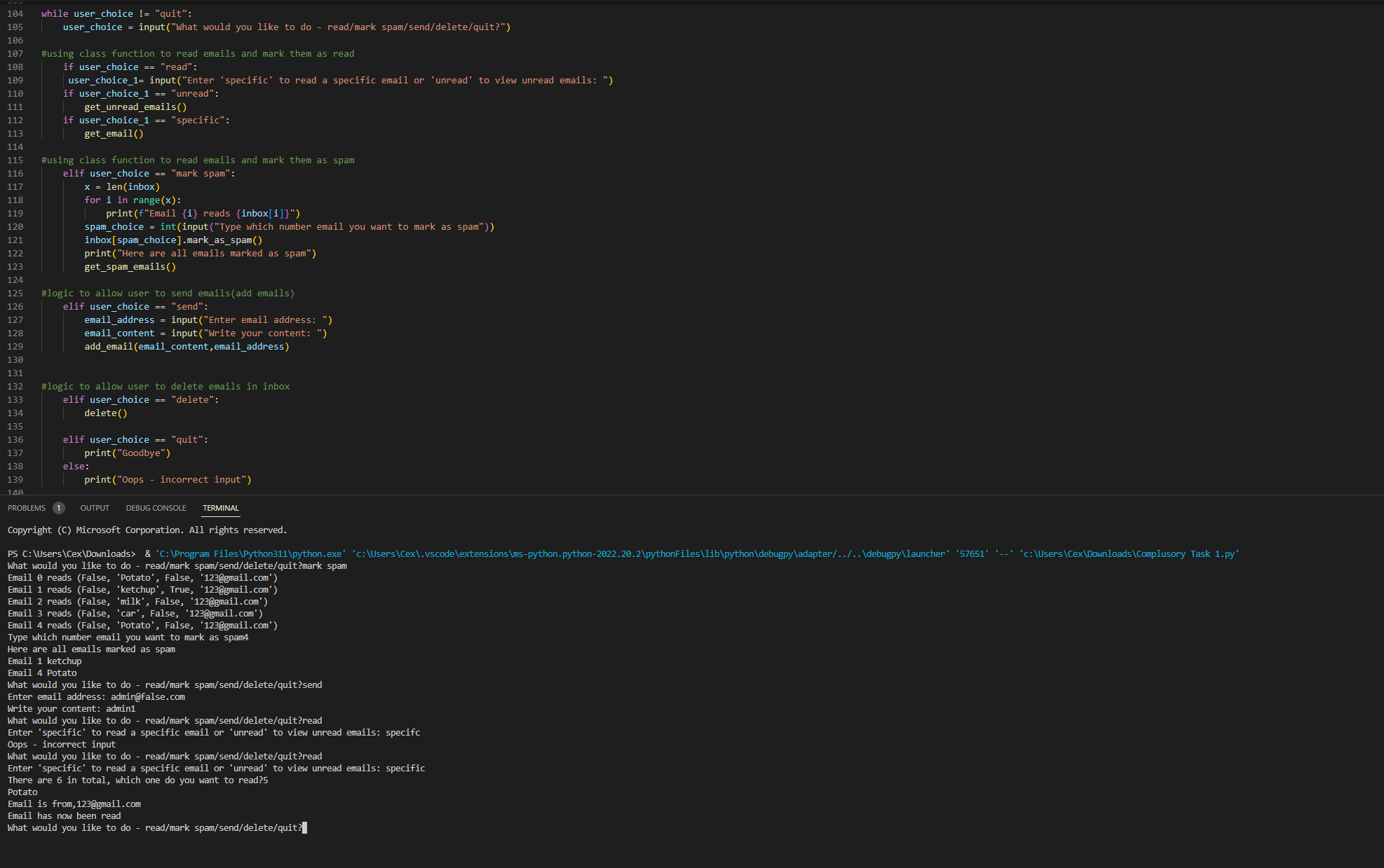 GitHub - Warrenmurdocklazar/Email-simulation: This program was created ...