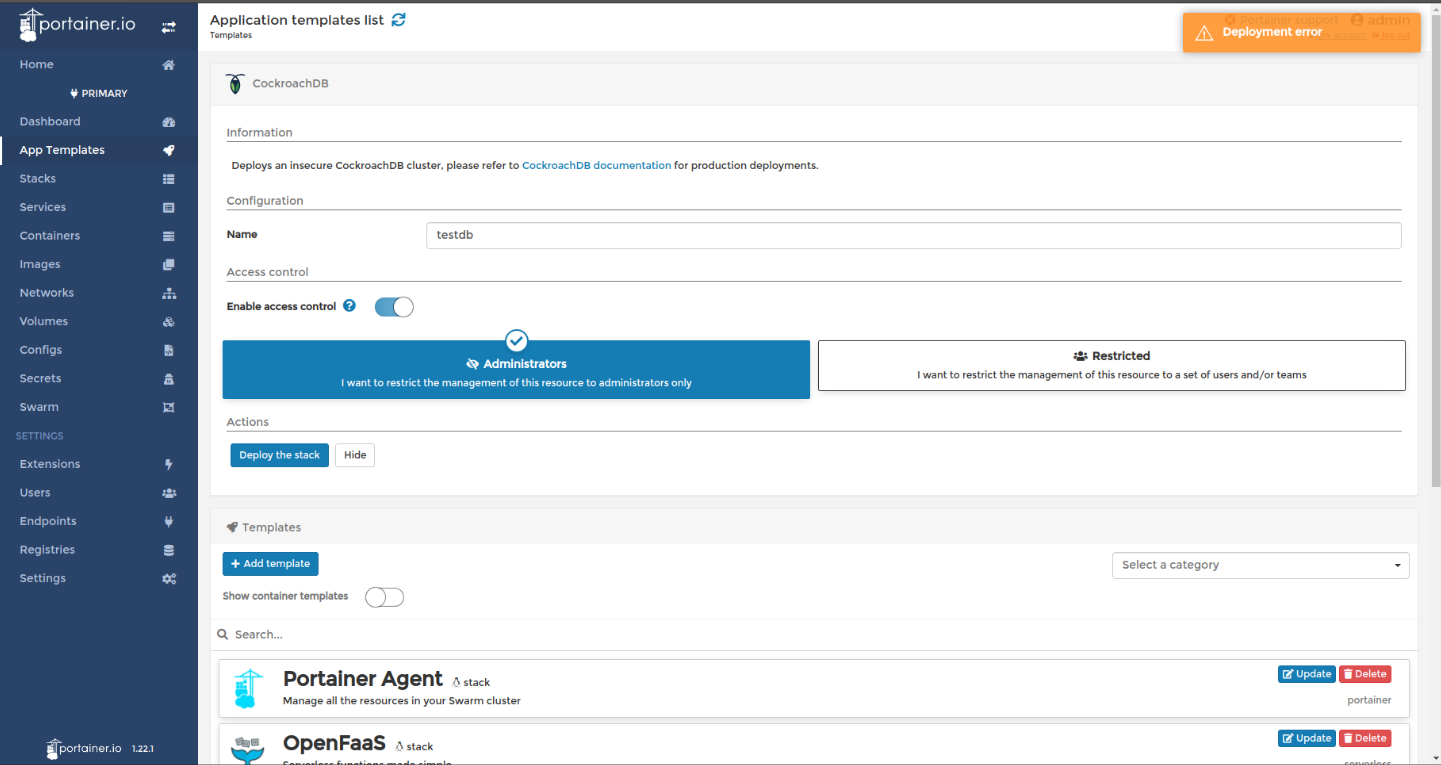 unable to deploy any service · Issue #3317 · portainer/portainer · GitHub