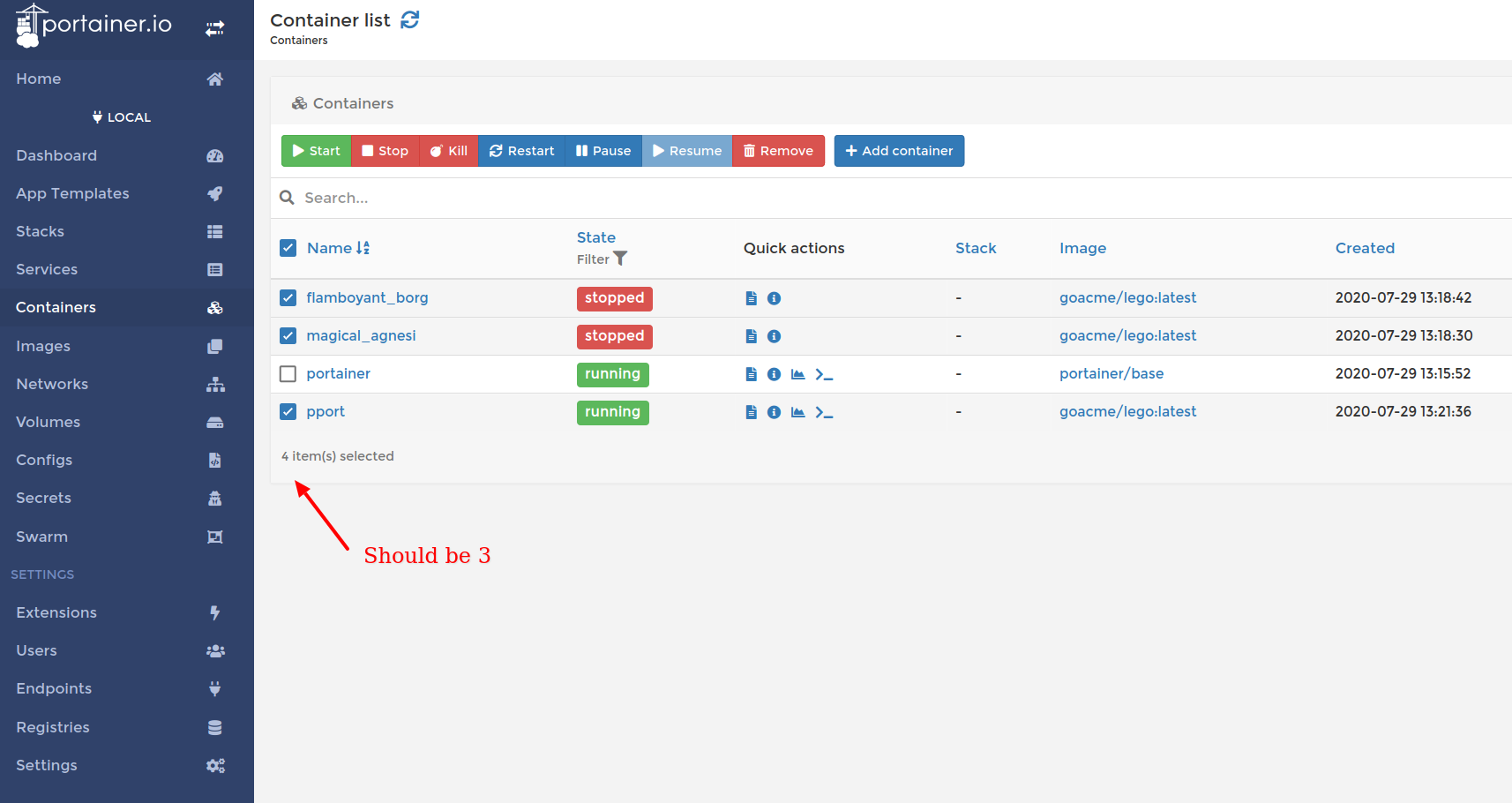 Checkboxes in datatables are bugged issue 4112 portainer portainer