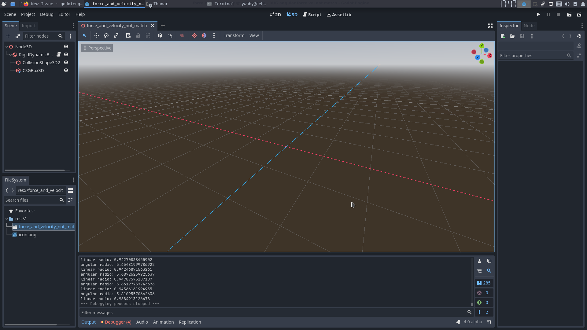 The angular velocity caused by the torque is inconsistent with the