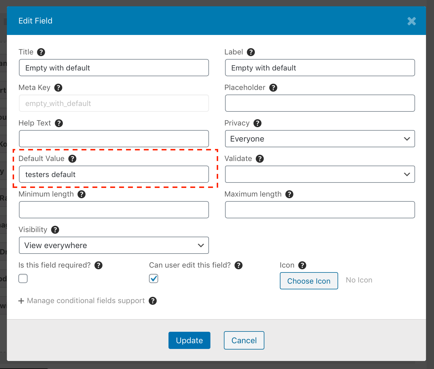 Default Field value doesn't show in the Profile View but shows in Edit ...