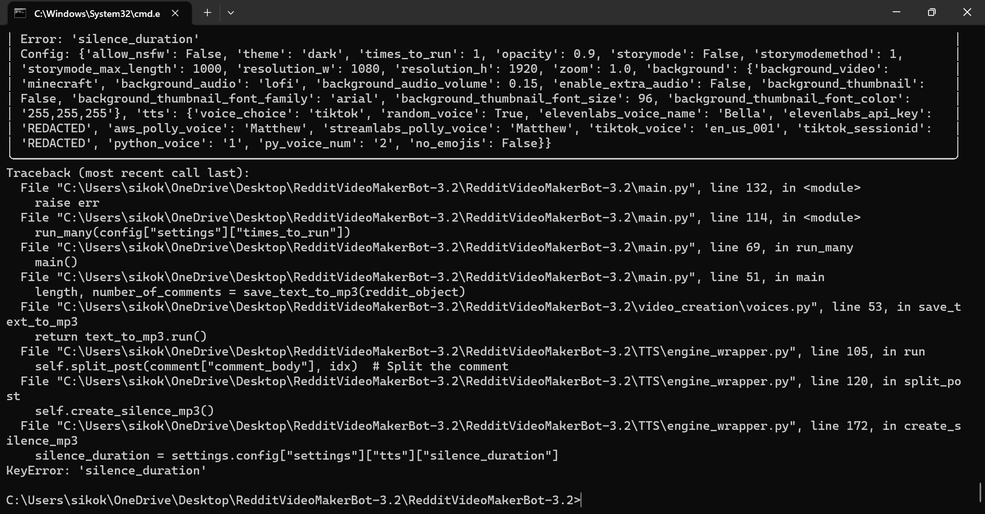 [Bug]: i get this when i am runing the code · Issue #1773 · elebumm ...