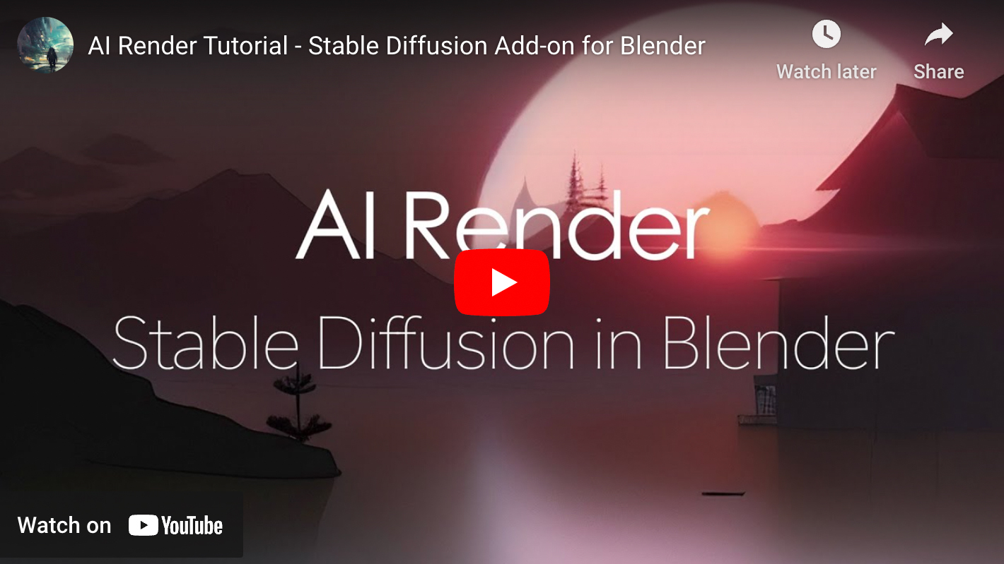 Download Stable Diffusion for Blender AI Render fee add-on - 3DArt