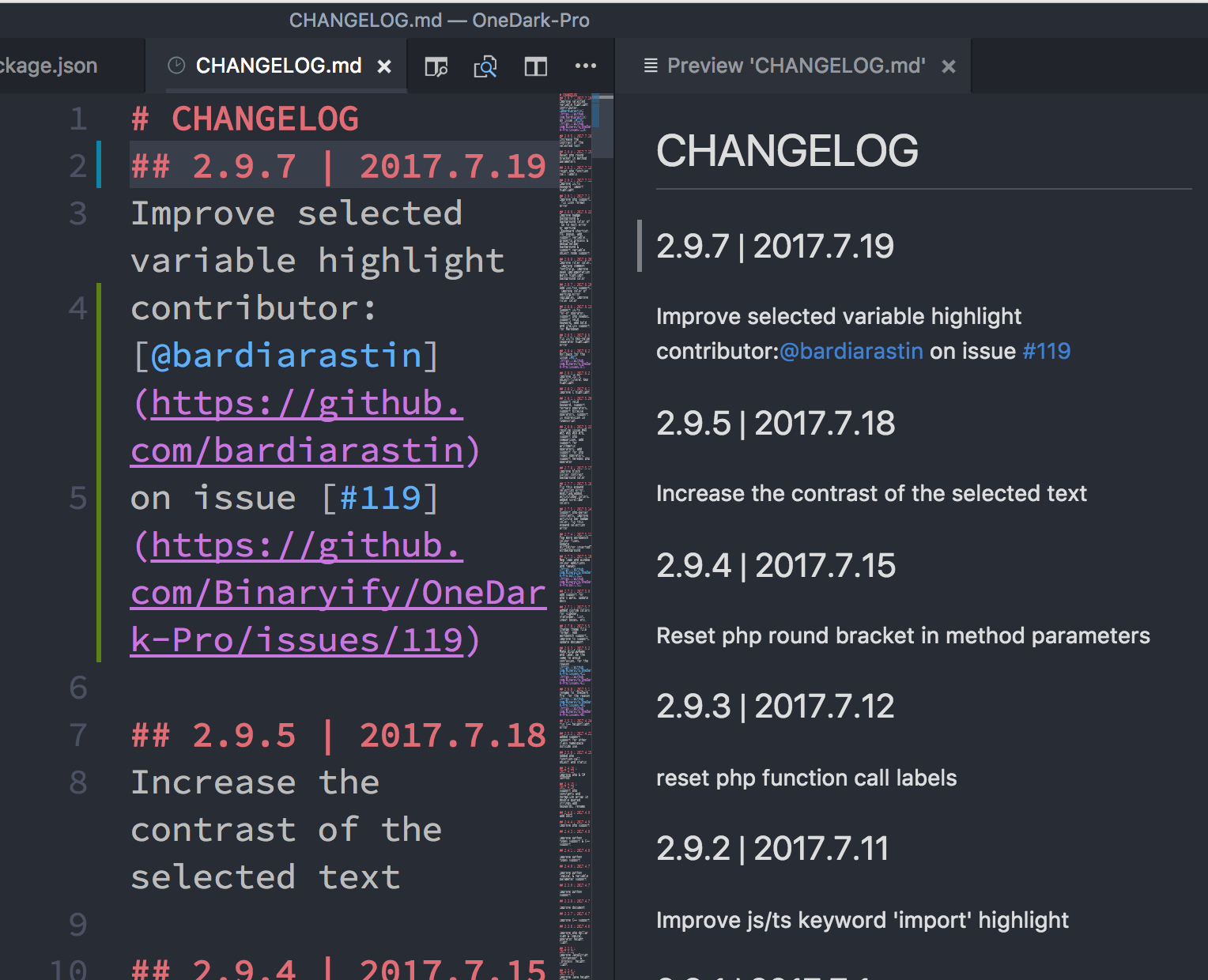 background color on select · Issue #119 · Binaryify/OneDark-Pro · GitHub