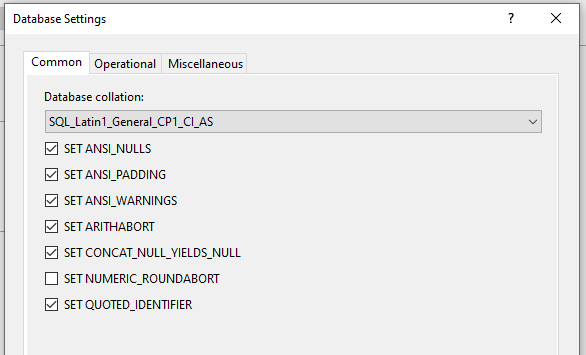 SQL database projects - easier access to database settings · Issue ...