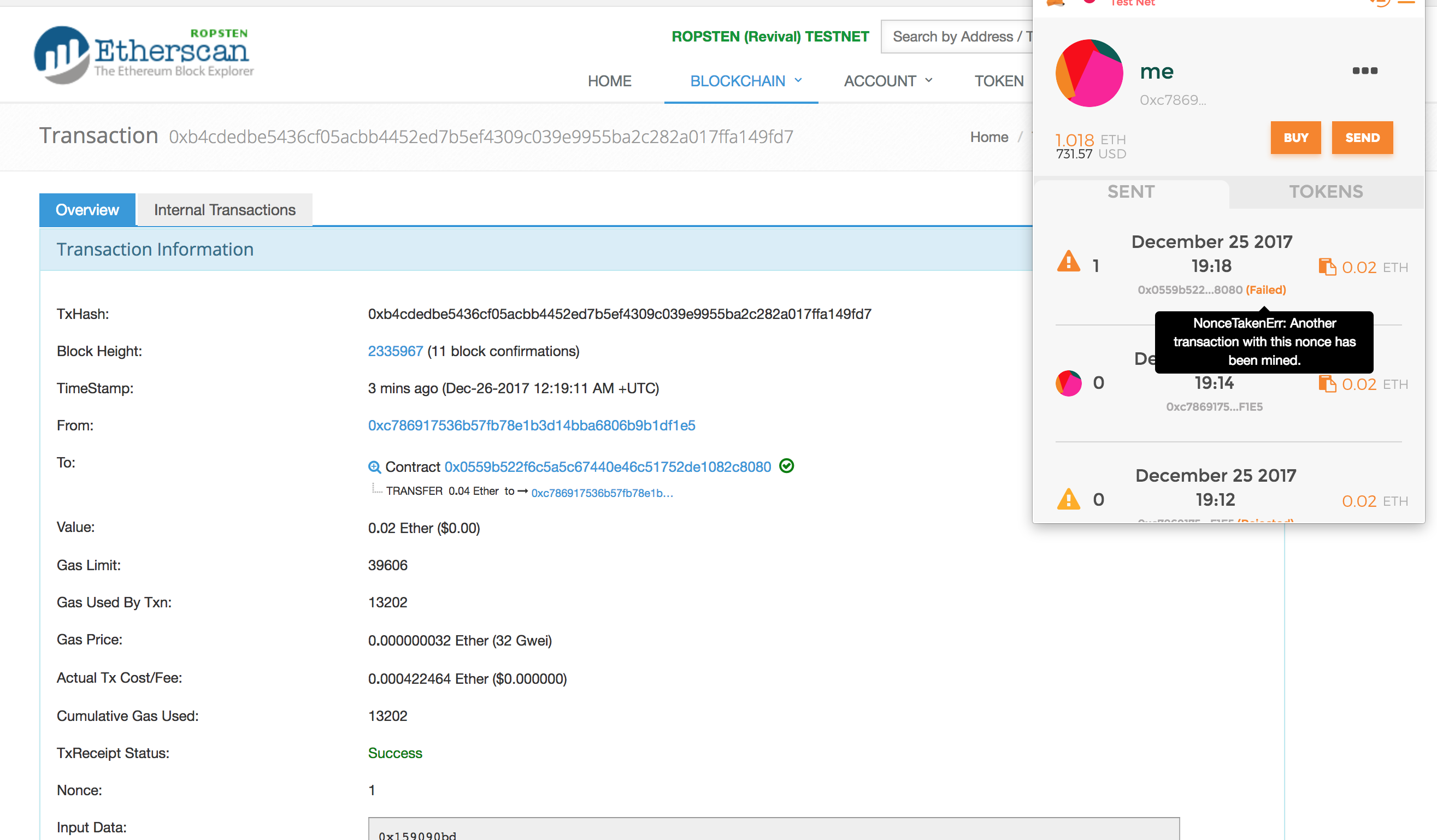 transaction says failed, but succeeded · Issue #2810 ·  MetaMask/metamask-extension