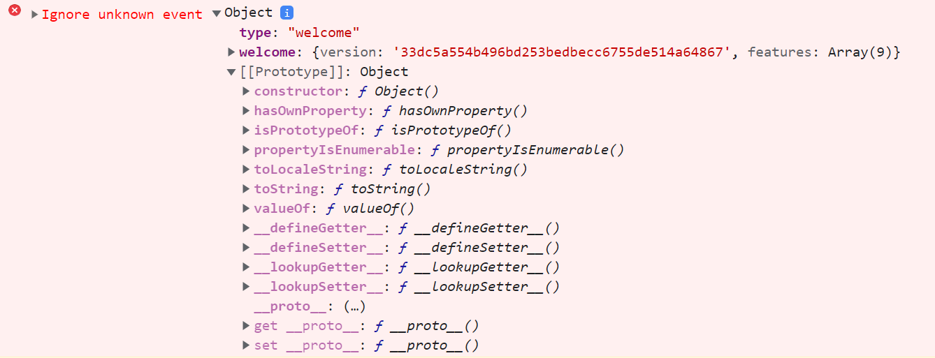 'Ignore unknown event' error in browser console · Issue #9080 ...