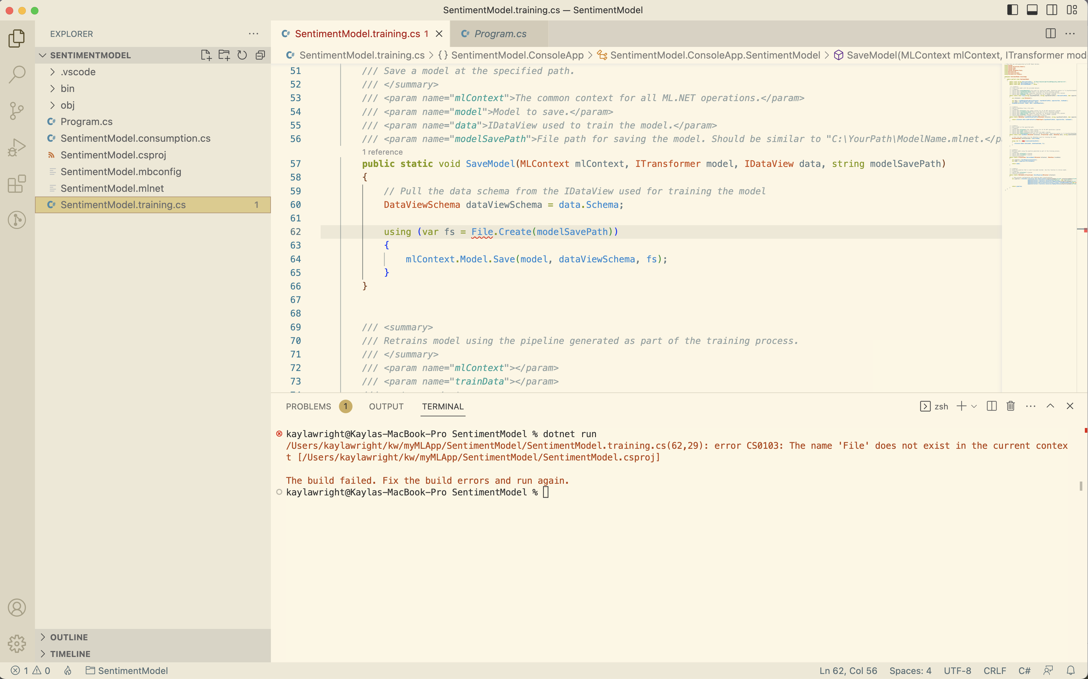 Seems to be an issue with the method of saving files when using VS Code ...