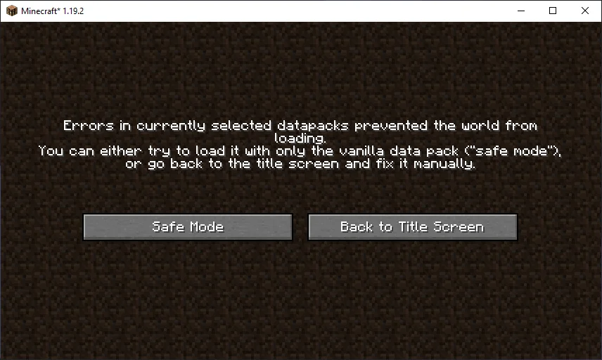 Datapack error in Minecraft Launcher Client · Issue #3735 · MCreator ...