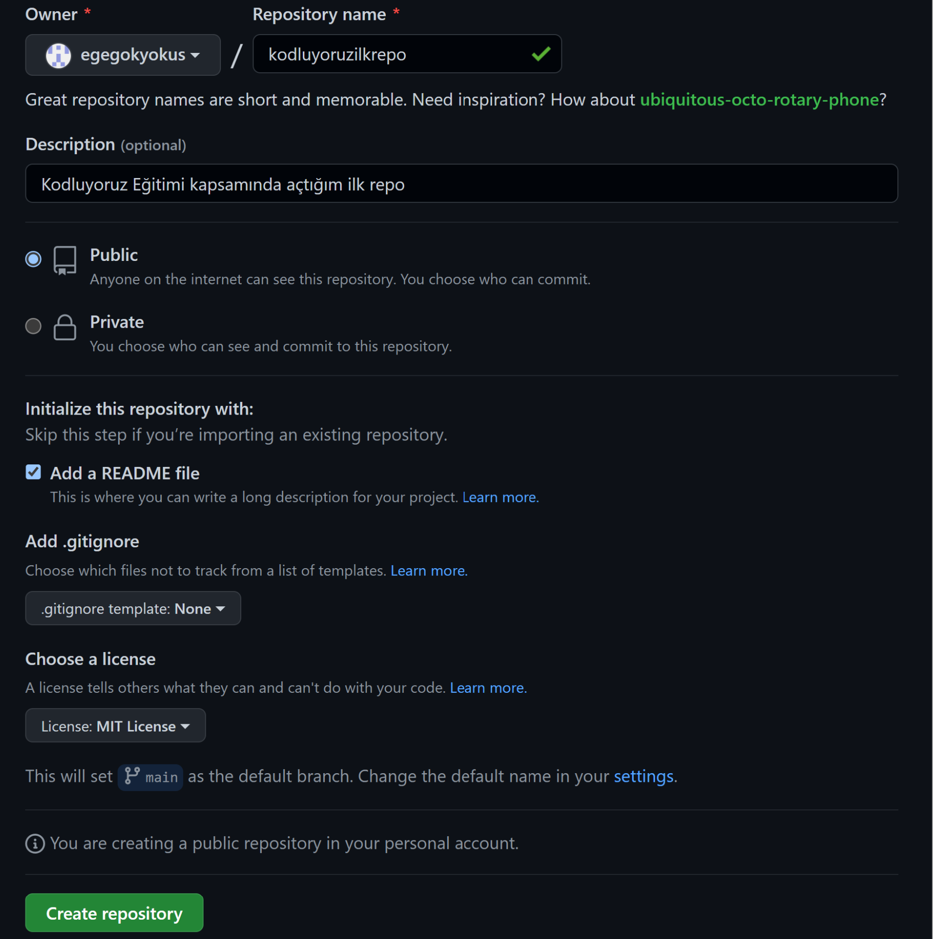GitHub - egegokyokus/kodluyoruzilkrepo: Kodluyoruz Eğitimi kapsamında ...