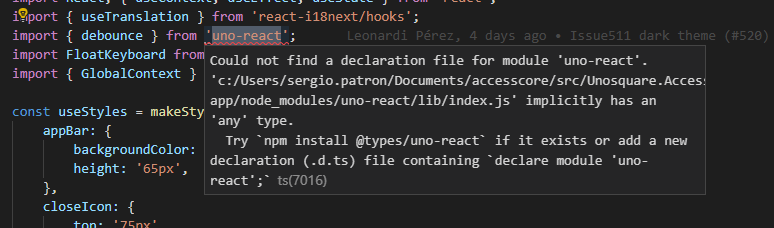 Creation of @types to expose exported elements · Issue #31 · unosquare ...