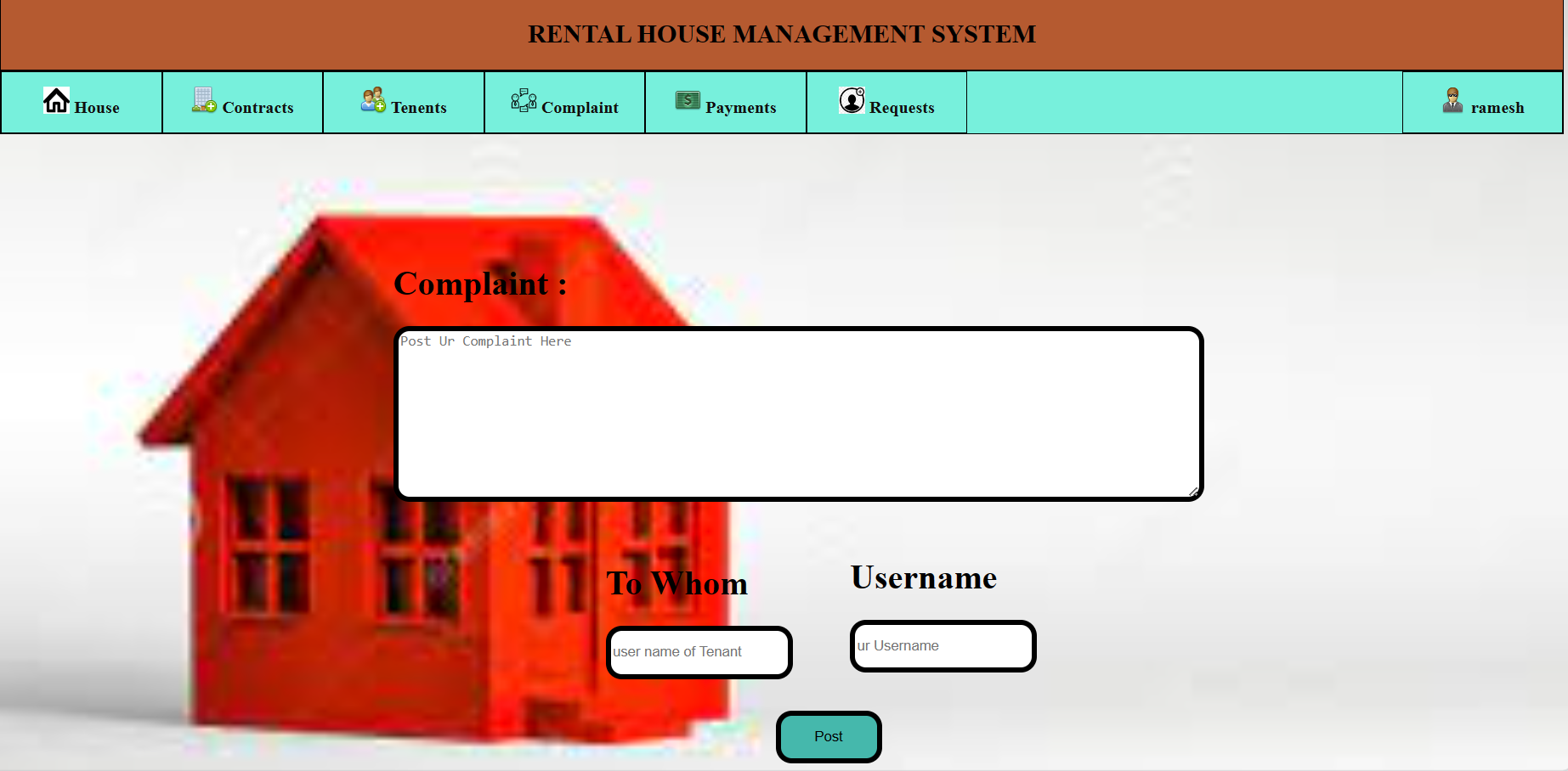 GitHub RamireddyKalyan/House_Rental_Management_System