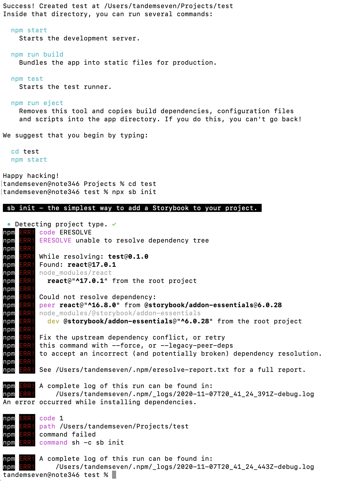 Clean install of Create React App + Storybook broken · Issue #13044 ...