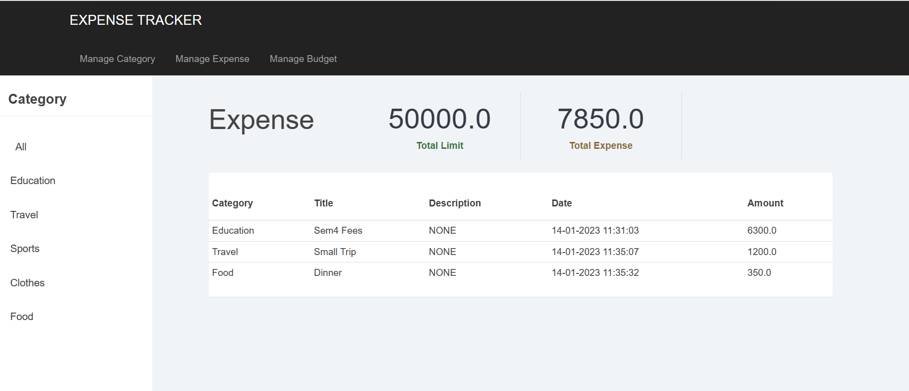 GitHub - ChiranshiParekh/ExpenseTracker: This is the Web Application in ...