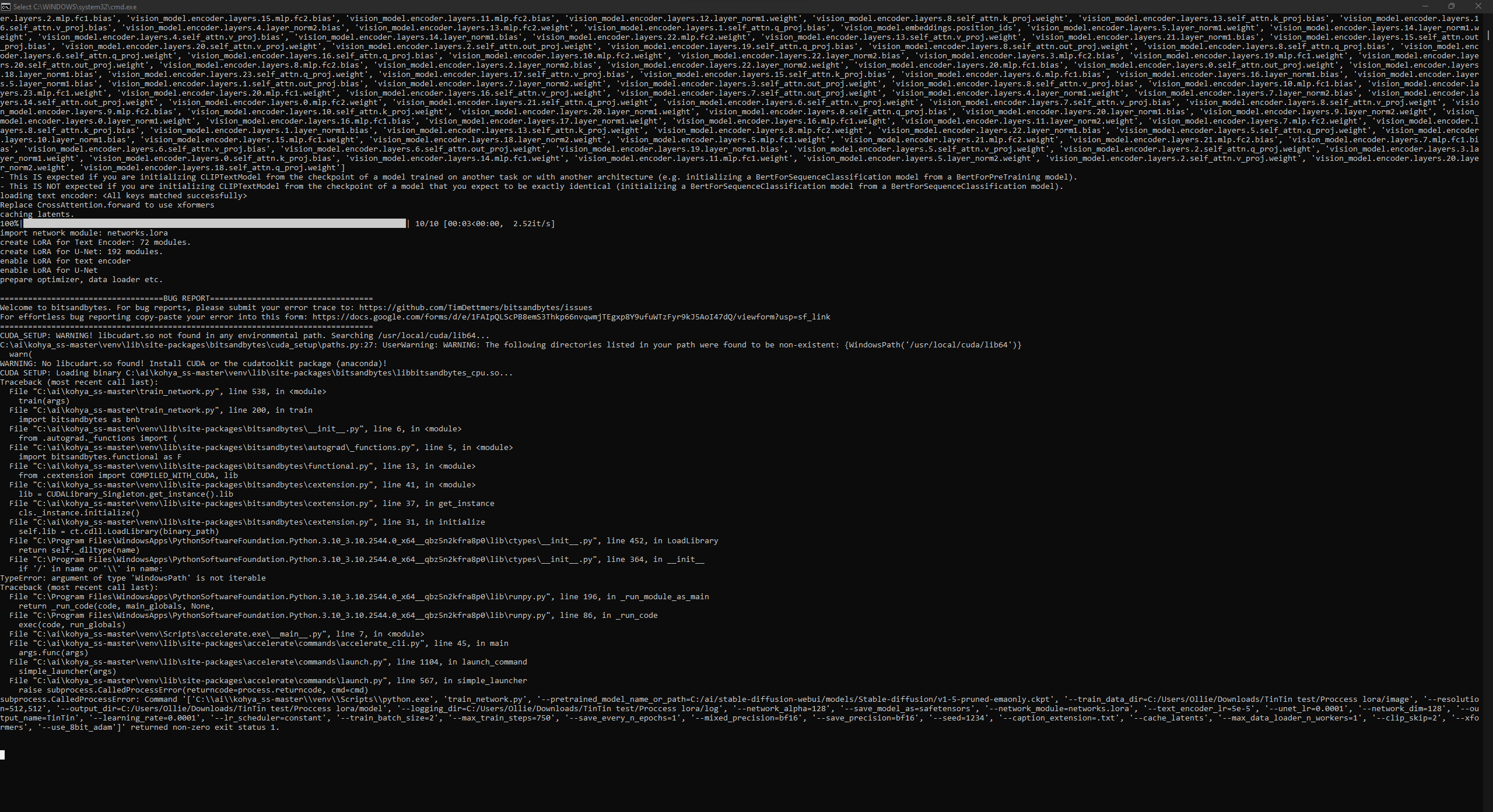 Error while training LORA, CUDA not working · Issue #96 · bmaltais ...