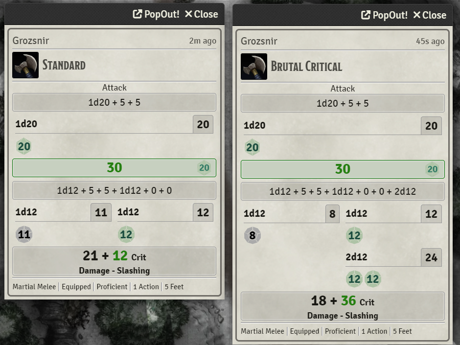 Setting "Critical Damage Maximize Dice" maximizes crit dice instead of