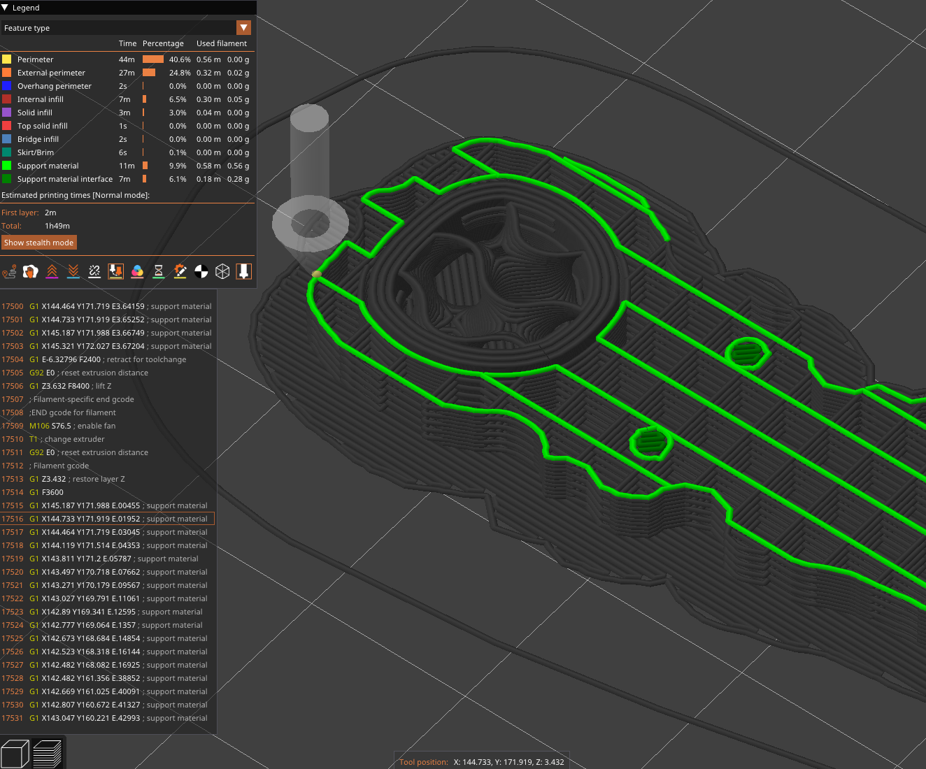 Support materials interface are not assigned to the correct printhead ...