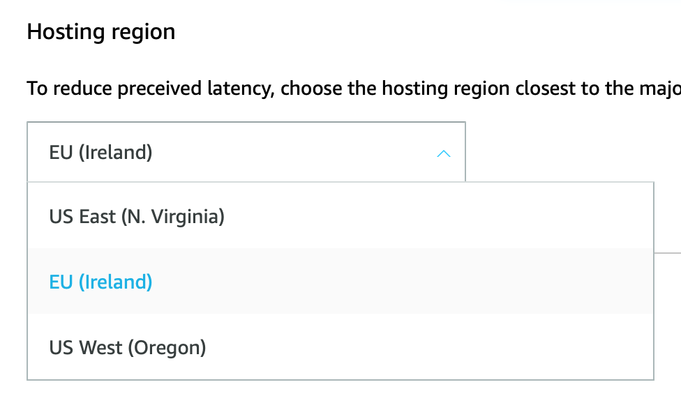 Screenshot of region selection