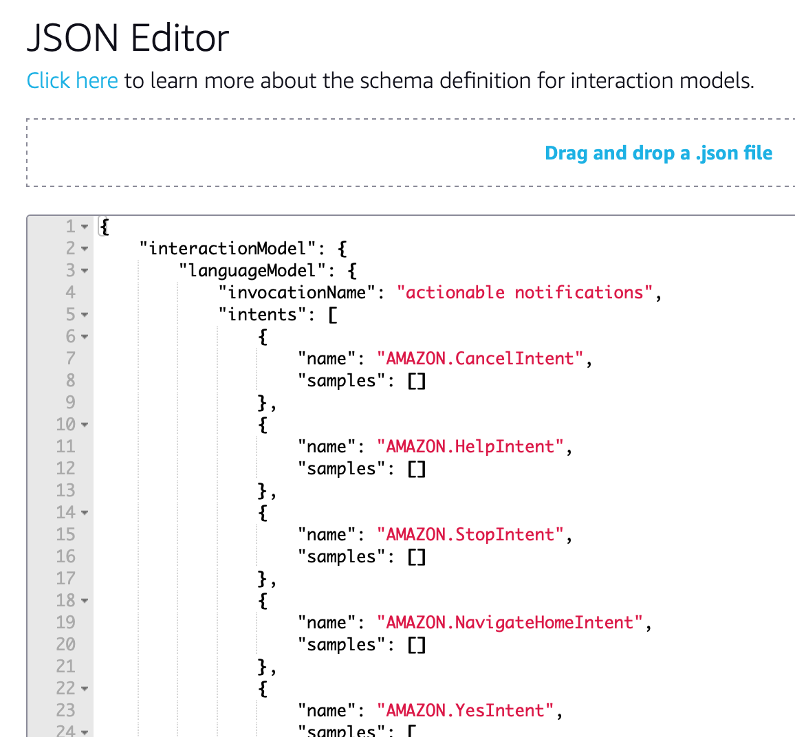 Screenshot of the JSON Editor