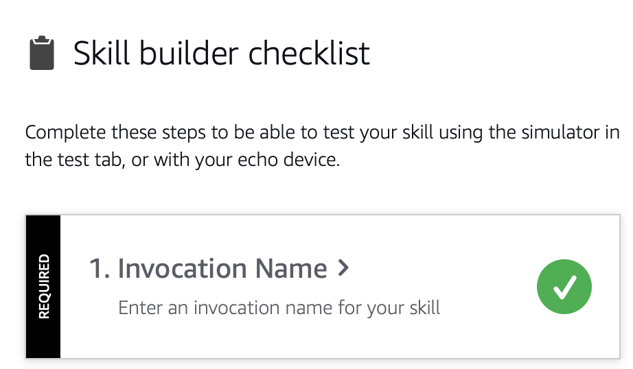 Screenshot of skill invocation name in the checklist