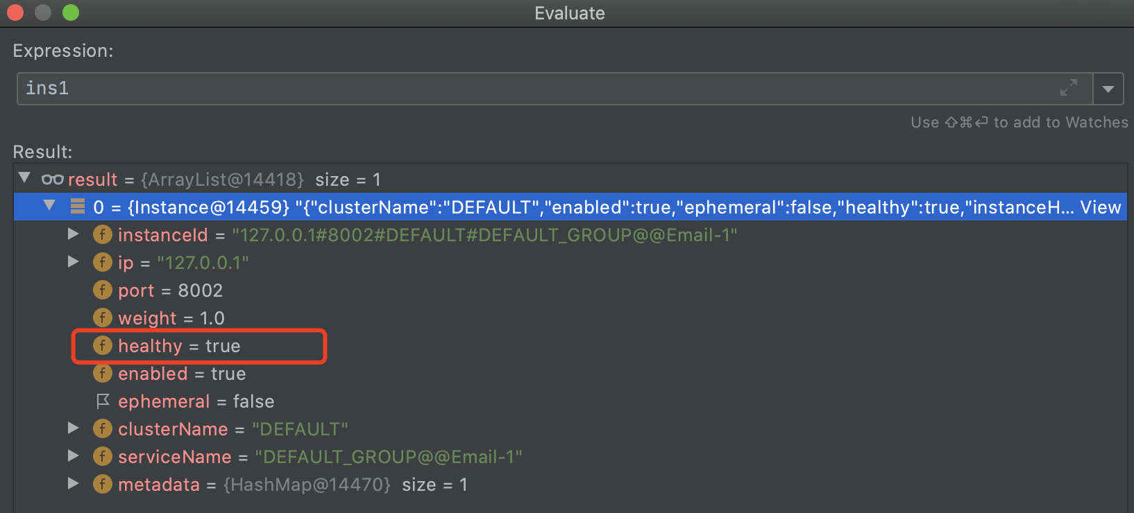 Instance's "healthy" is not correct in Java SDK or OpenAPI · Issue ...