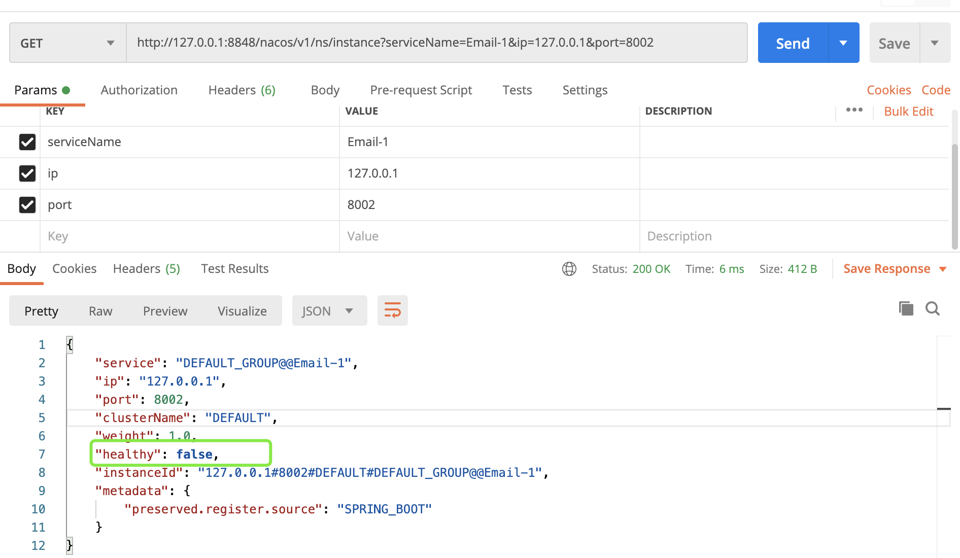 Instance's "healthy" is not correct in Java SDK or OpenAPI · Issue ...