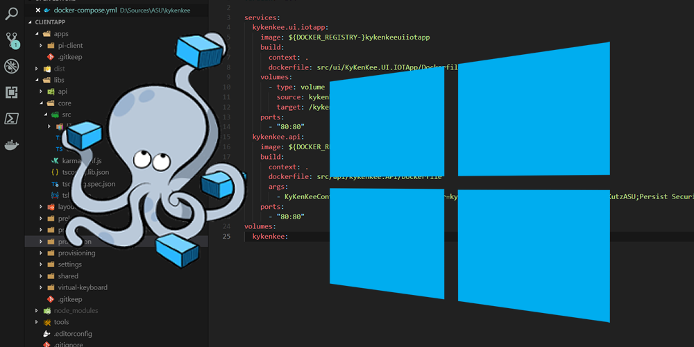 Communication between containers using docker compose in Windows