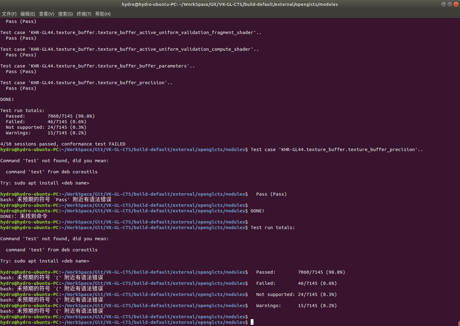 Can't run test correctly caused by some bash error(I guess). · Issue ...