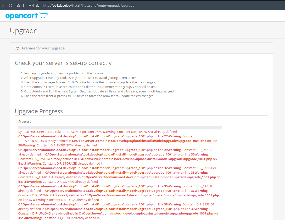 Upgrade errors · Issue #9458 · opencart/opencart · GitHub