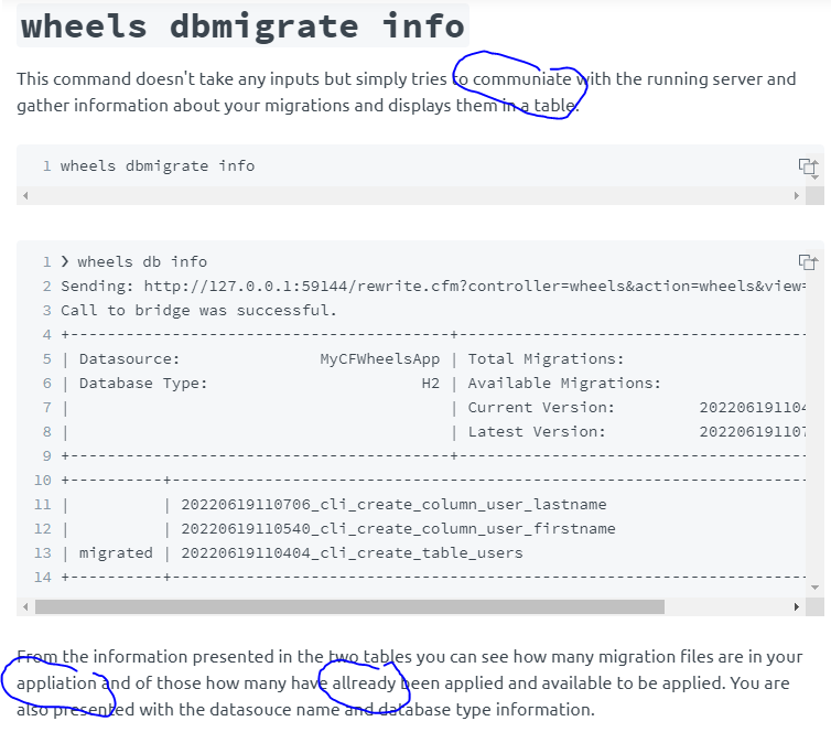 wheels dbmigrate info