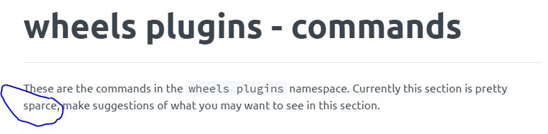 wheels plugins - commands