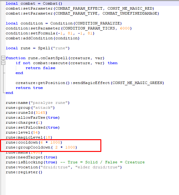 All runes share the same cooldown · Issue #833 · opentibiabr/canary ...