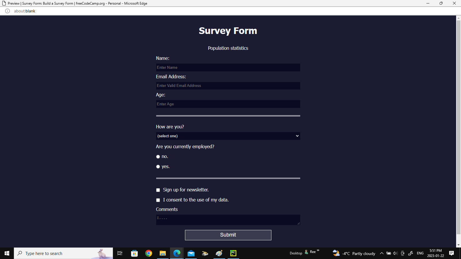 GitHub - ReeseOchitwa/Survey · GitHub