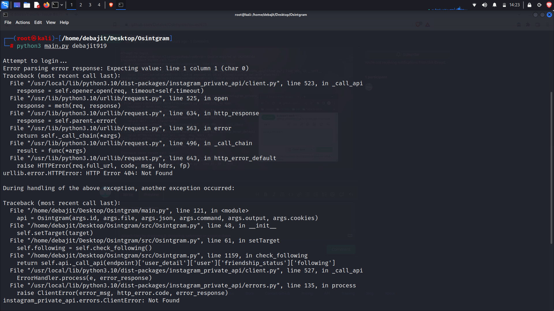 it doesn't work · Issue 675 · Datalux/Osintgram · GitHub
