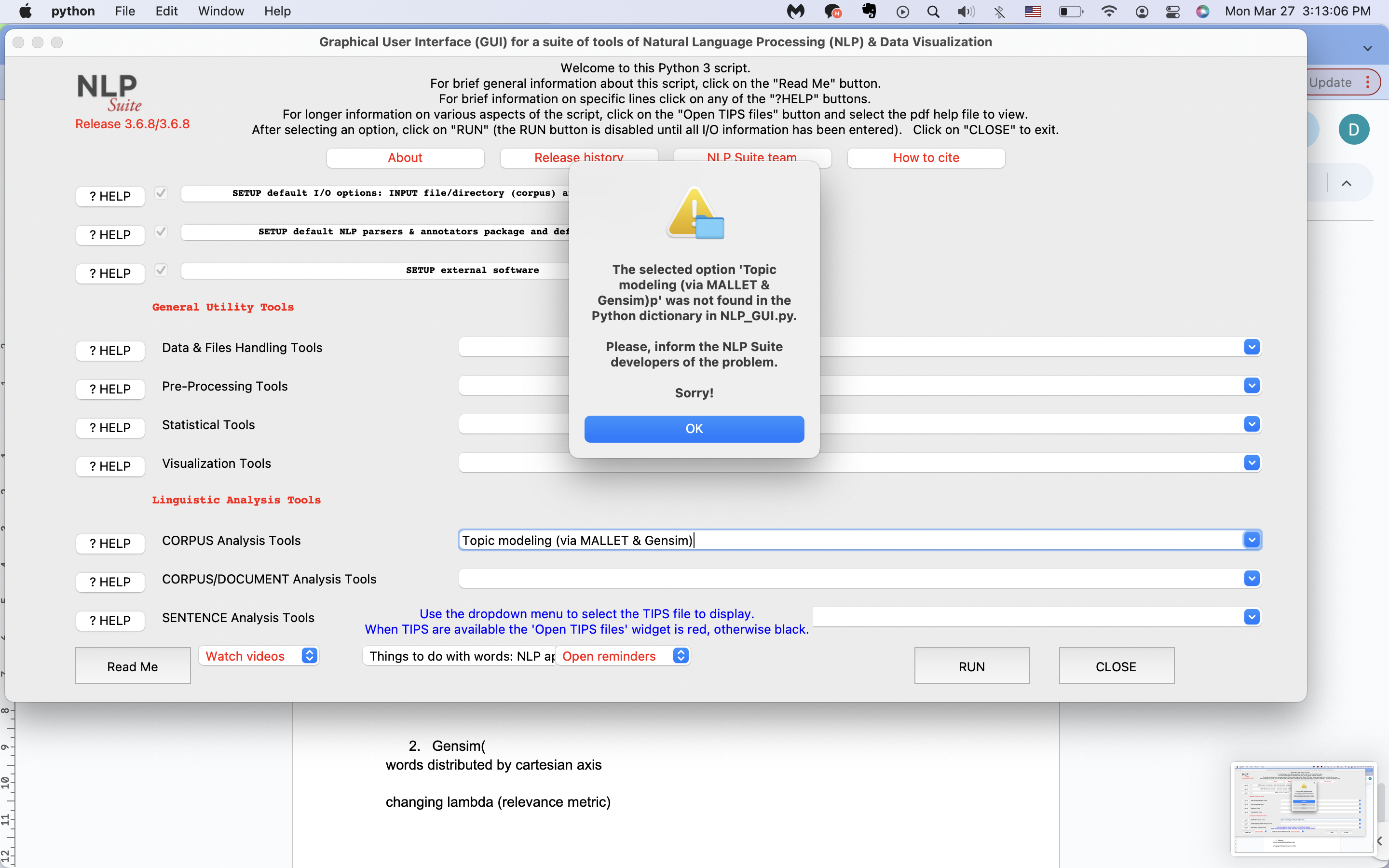 [BUG]: Issue with GUI for Topic Modeling · Issue #1066 · NLP-Suite/NLP ...