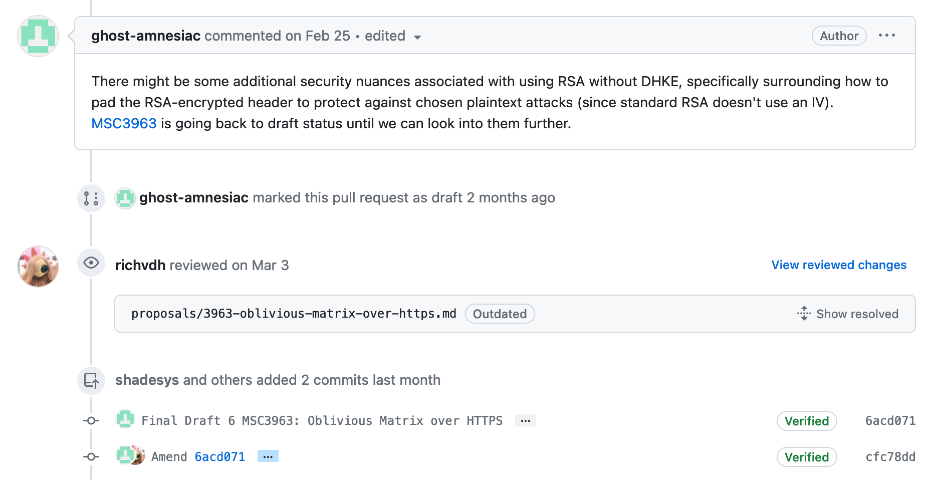 A specific pull request review is not visible when logged out ...