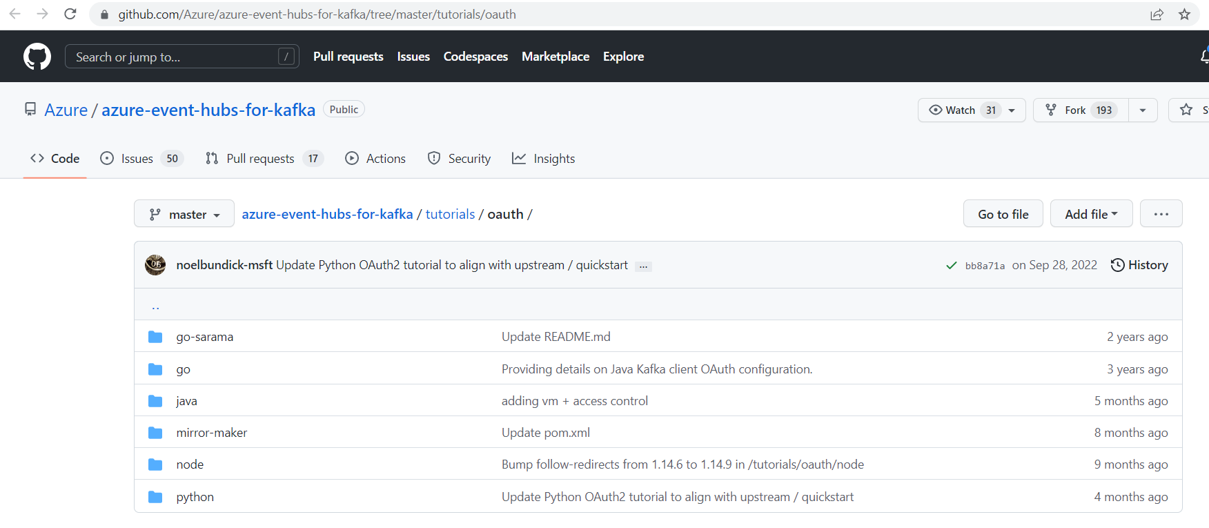 sample for Event Hub Kafka client OAuth don't exist · Issue 104824 · MicrosoftDocs/azure