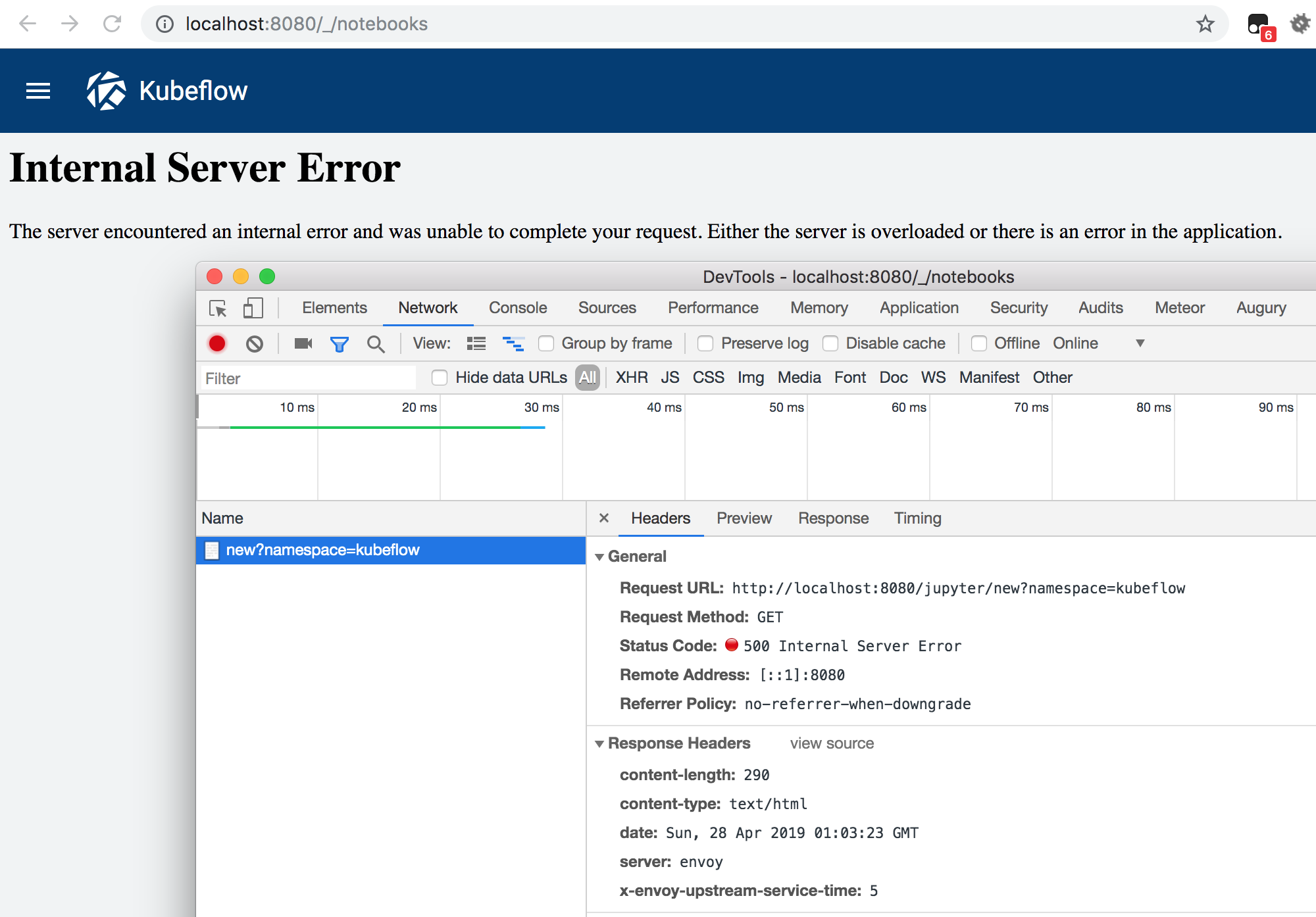 Opening "+NEW SERVER" page gives 500 error · Issue #3131 · kubeflow ...