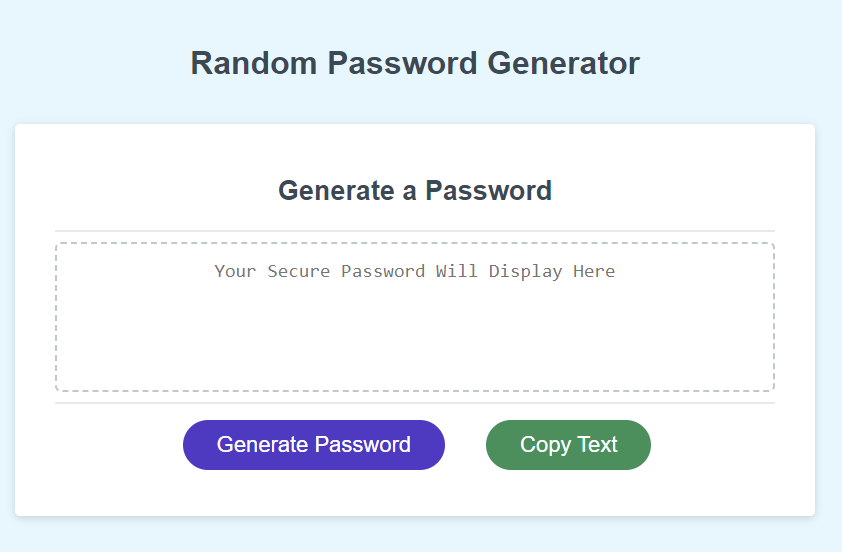 GitHub - DanielFMcKay/Random-Password-Generator: Random Password ...