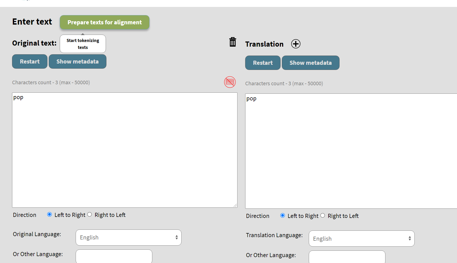 Add align button to the Text Enter Screen · Issue #350 · alpheios ...