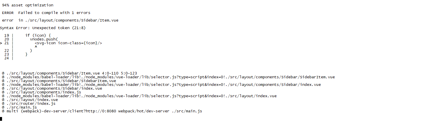 error in ./src/layout/components/Sidebar/Item.vue Syntax Error ...