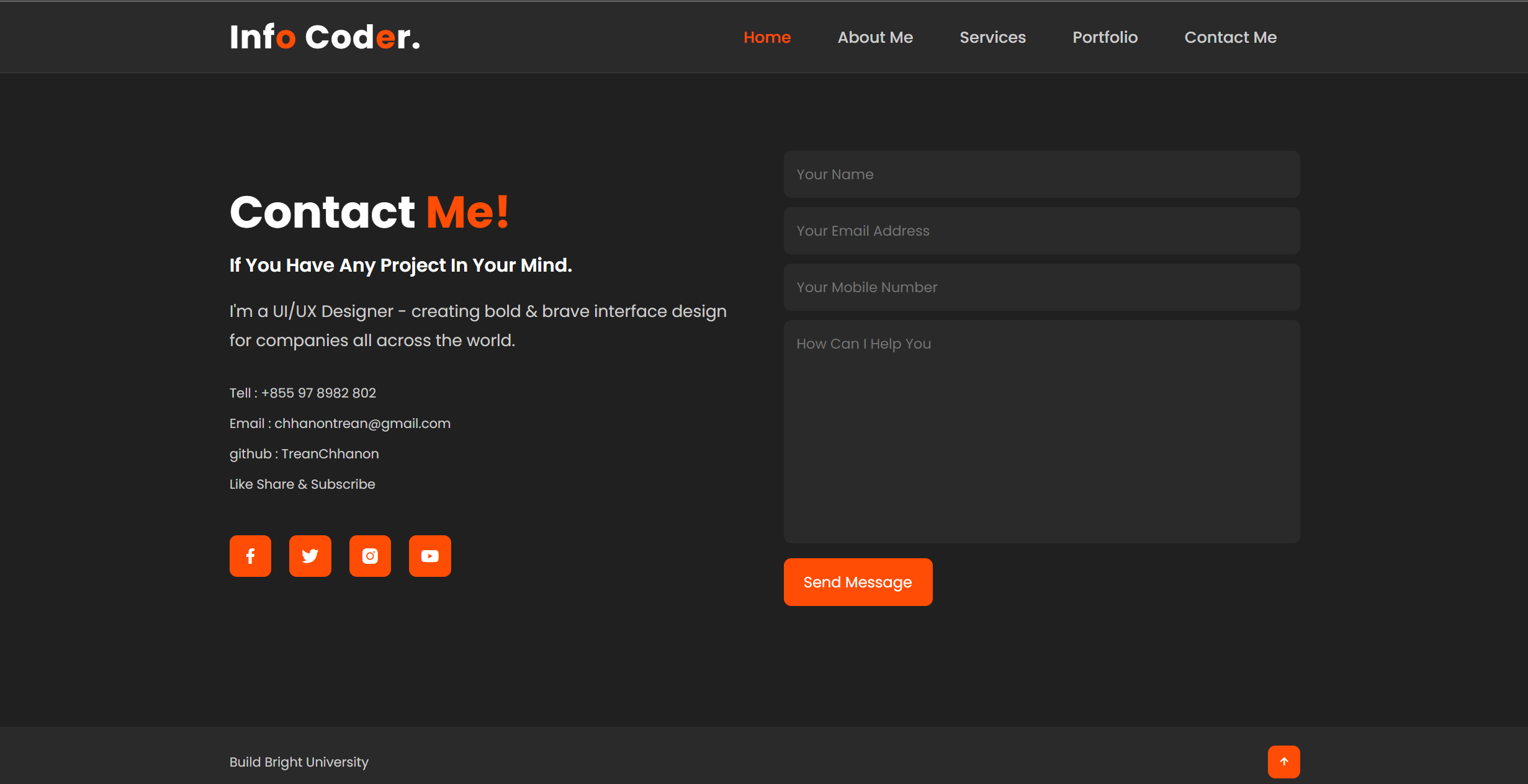 GitHub - TreanChhanon/Info-Website: Design your info Website by Html ...