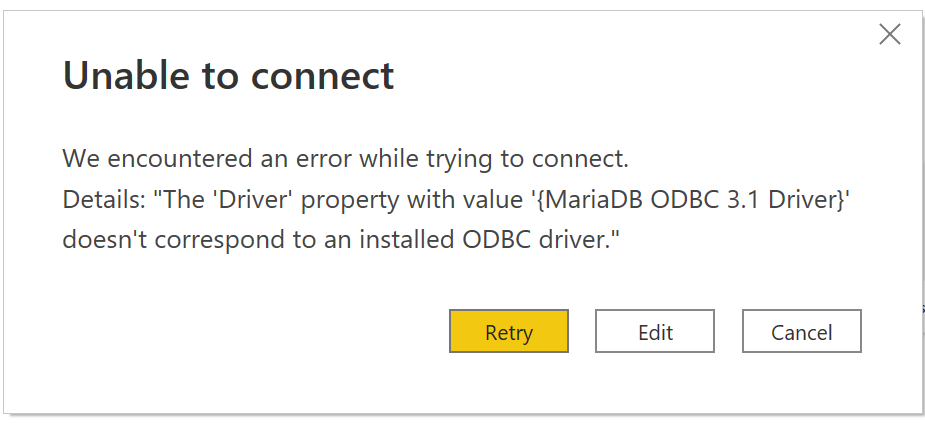 PowerBI-MariaDB-connector-issue