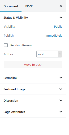 Sidebar with existing Move to Trash button in 5.0-RC1