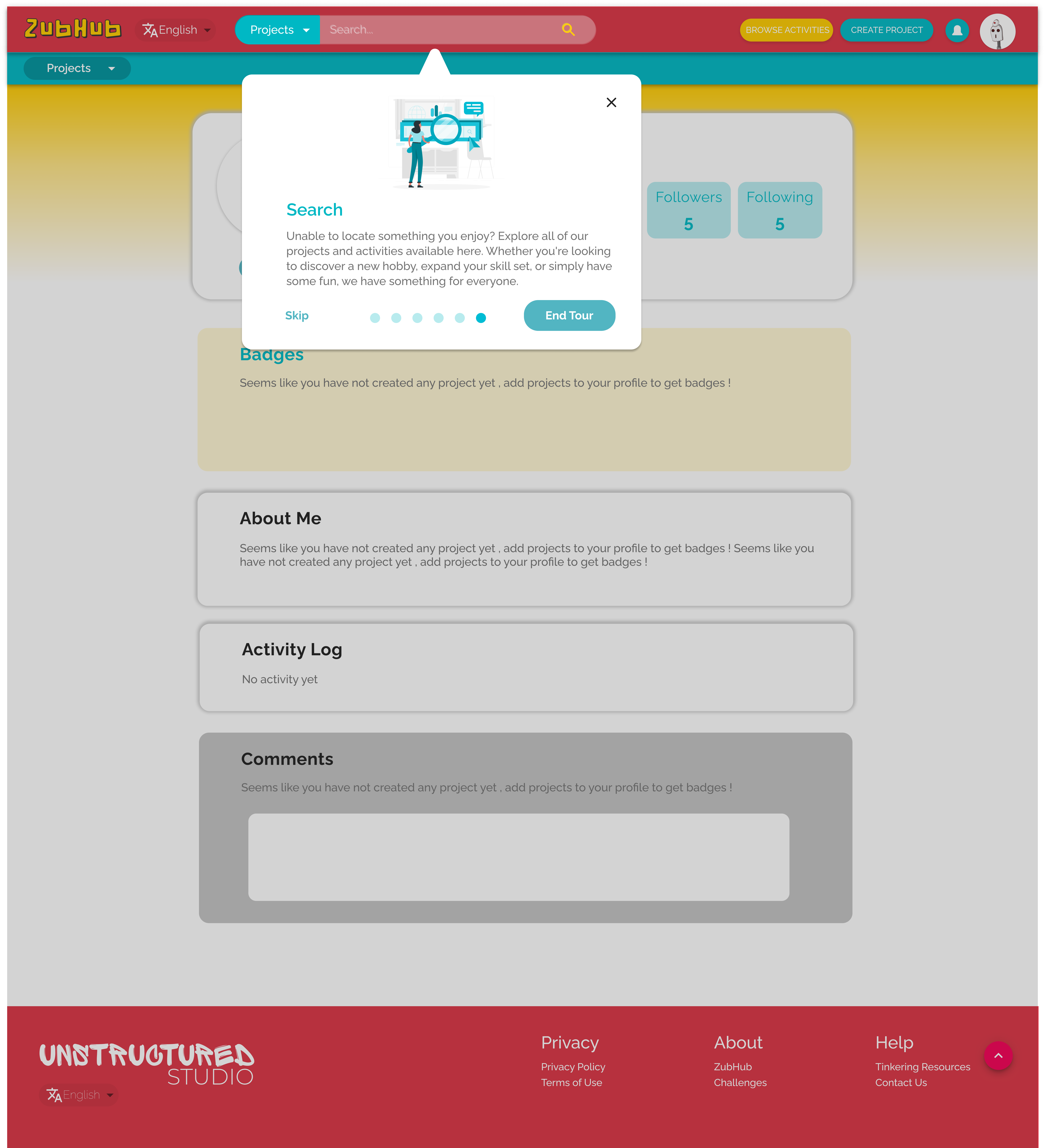 Quick Tour Guide Feature · Issue #618 · unstructuredstudio/zubhub · GitHub