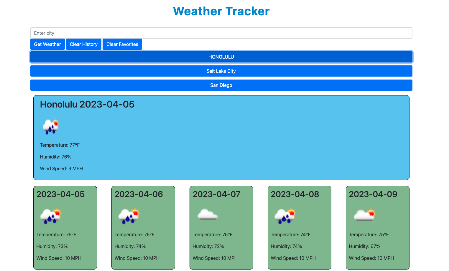 GitHub - tylermifflin/Weather-Tracker: Get Accurate weather data to ...